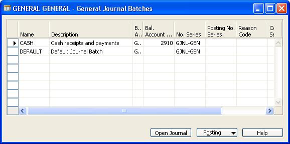 Finance in Microsoft Dynamics NAV 5.0 Journal Batches Journal Batches are created based on the journal templates.