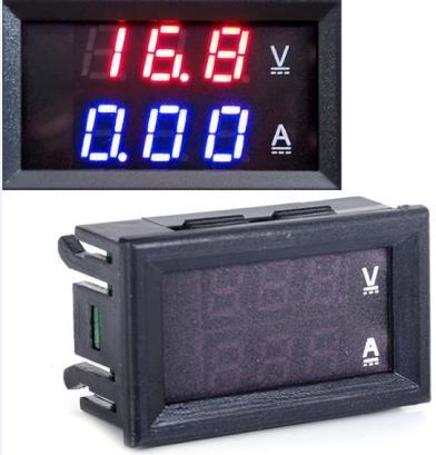 Voltmeter / Ammeter Digital DC 0-100 V 10A Dual display Specifications: -