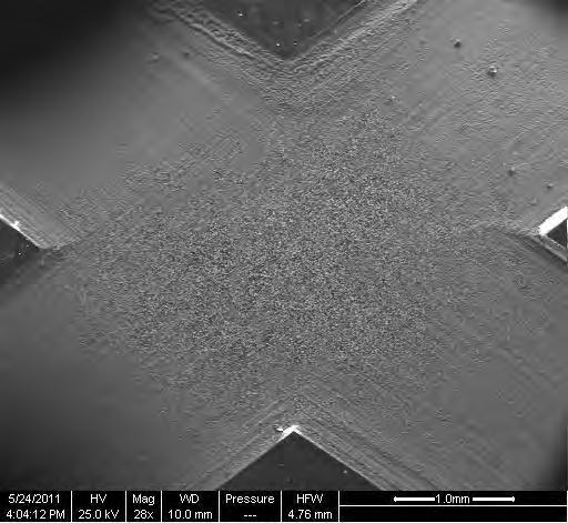 FIGURE 15 SEM micrograph of UNS K91973 2.5 mm scribe after 100 hour test per ASTM B117.