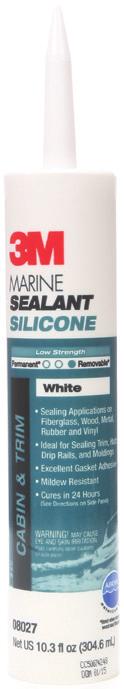 3M Marine Adhesive Sealants are specifically designed for the rigors of the marine environment, bonding or sealing everything from wood, metal and glass to gelcoat and most plastics including
