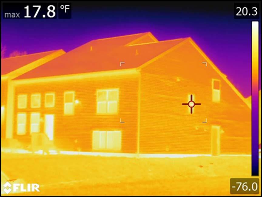 Figure 4. IR Photography of house in Columbus, OH with no exterior insulation.