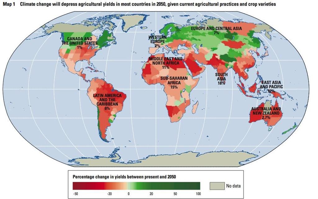 Impact of climate change on agriculture Source: http://www.fao.
