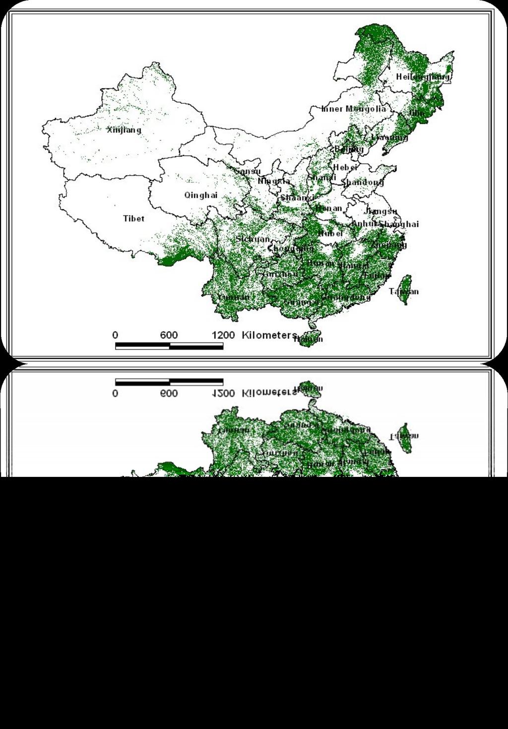 DISTRIBUTION OF CHINA S FOREST Semi/desert dominate 1st largest natural forest 2rd