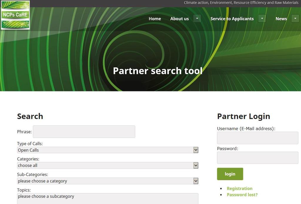 NCPs CaRE Partner search tool