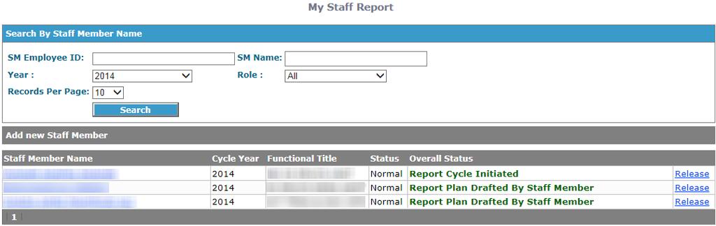SM according to the search criteria and the supervisor can click on the name of the desired SM to display his report and take any required