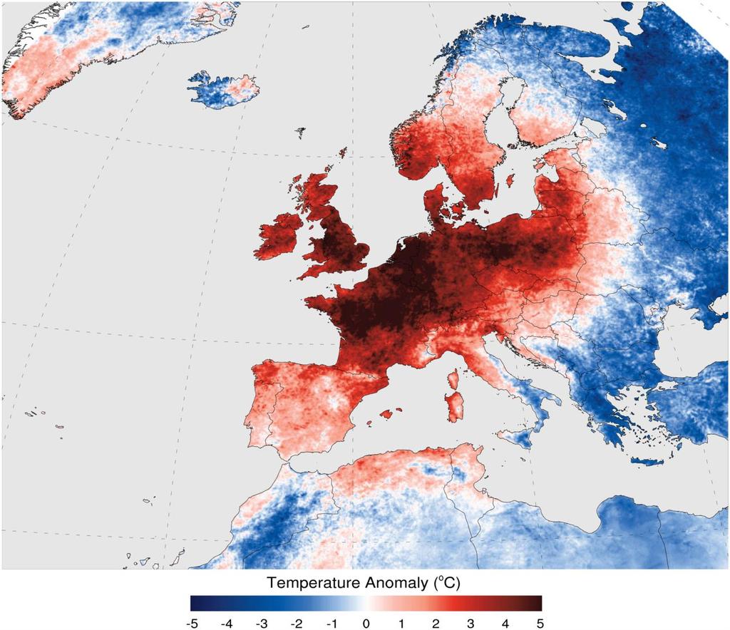 2003 Heat Wave in Europe Temperature