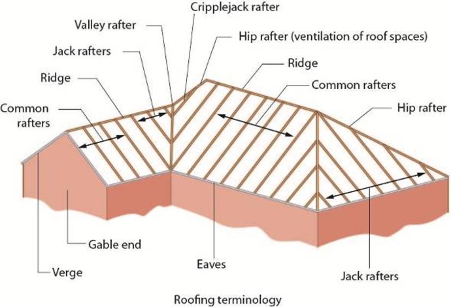 Roofs Roof Structure Components of a roof Roofs are designed and constructed to be able to support their own weight as well as resist loads such as wind and