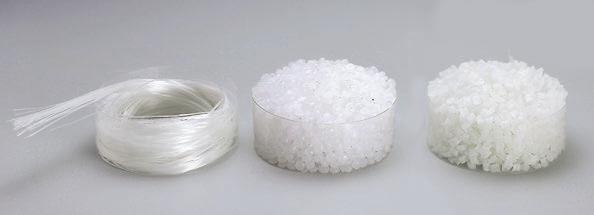 Chopped or short glass fibers with initial fiber lengths of approx. 3 mm are usually used. Alternatively, rovings (filaments) may also be added.
