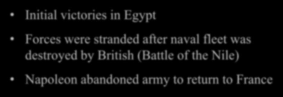 Egyptian Campaign (1798-99) Initial victories