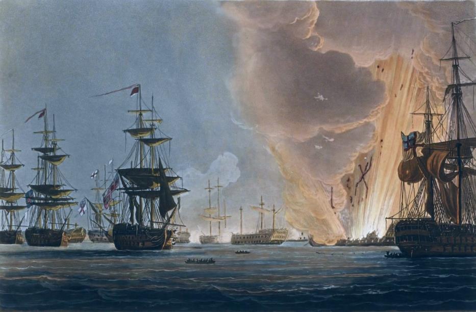fleet was destroyed by British (Battle of the