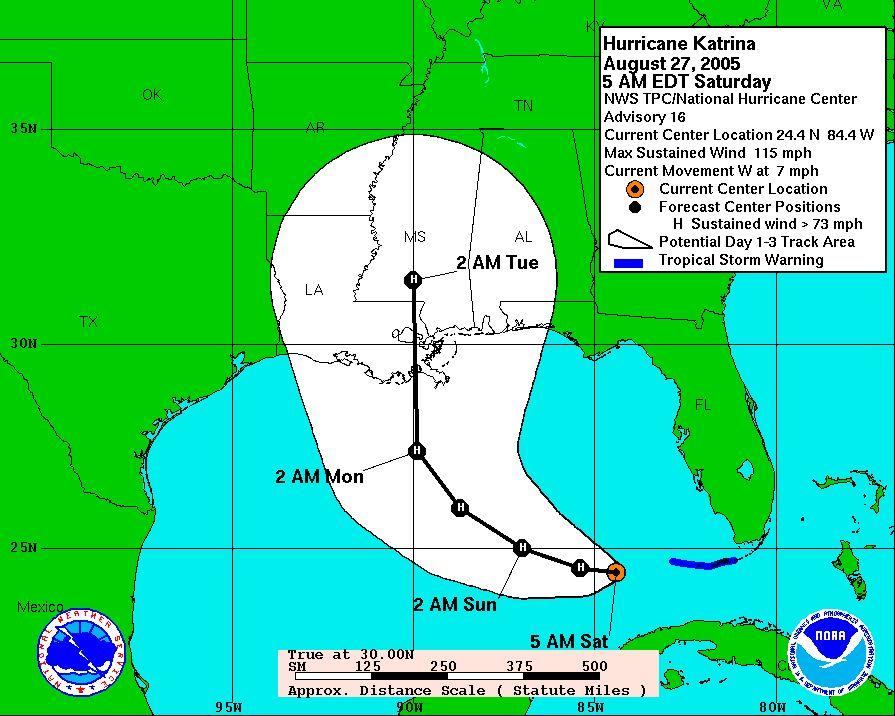In August of 2005, a massive Category 5 hurricane formed in the gulf of Mexico.