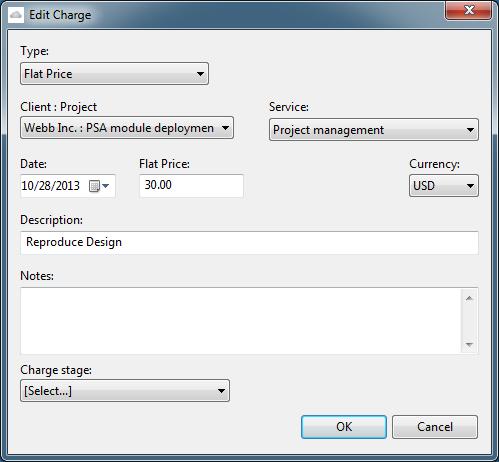 Charges 16 4. Make the desired changes and click OK. Delete a Charge To delete a Charge: 1. Click the Charges tab. Charges window appears. 2. Select Charges from the View drop-down list.