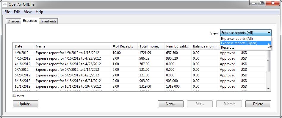 Expenses 22 Expenses Introduction to Expenses Use the Expenses tab and functionality to enter expense reports and receipts.