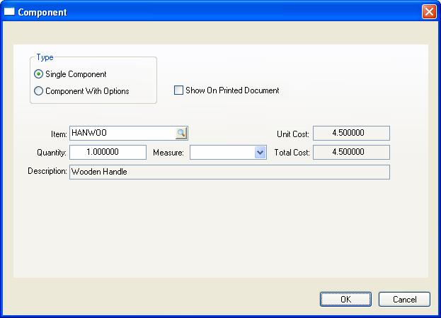 Eagle Business Management System - Manufacturing 2. Set the component Type to Single Component option for standard component lists.