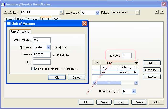 Eagle Business Management System - Manufacturing 2. Click on the Count tab to create multiple units of measure options.
