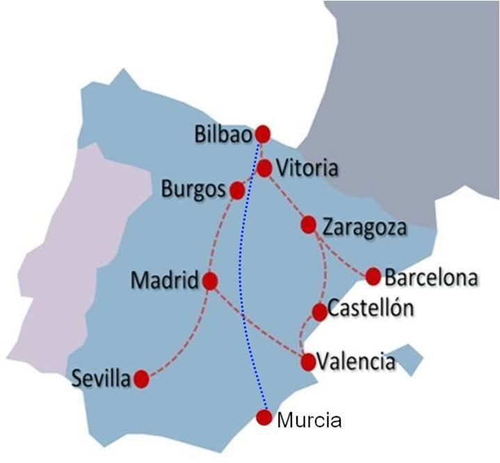 Spanish Rail Network MacAndrews currently operates 40 Block Trains from Barcelona, Madrid, Valencia, Seville and Zaragoza & Burgos thru Bilbao for DRY GOODS Murcia to Bilbao Direct Reefer Trains