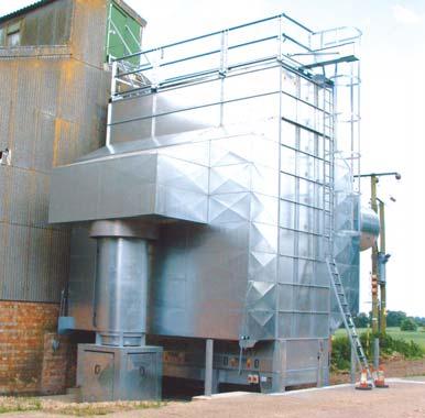 It is fed by a 60 tph double lift elevator with two separate legs - one for dry product and one for wet grain.