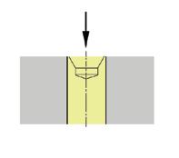 Spot drilling in a counter bore or centre hole - It may be operated with face milling - Reduce the feed rate up to 50% Assembly holes with overlapping - First the hole 1 and 2 at the end the centre