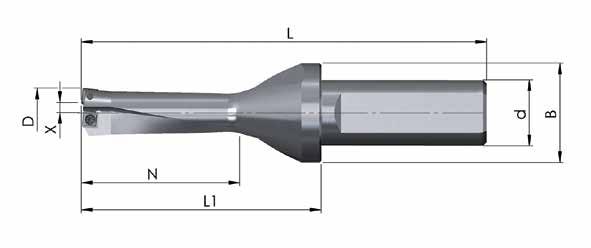 DRILLING TOOL 04 - TECHNICAL DATA Shank Type Milling Order-Nr. D N L 1 L d h6 B Z X max.