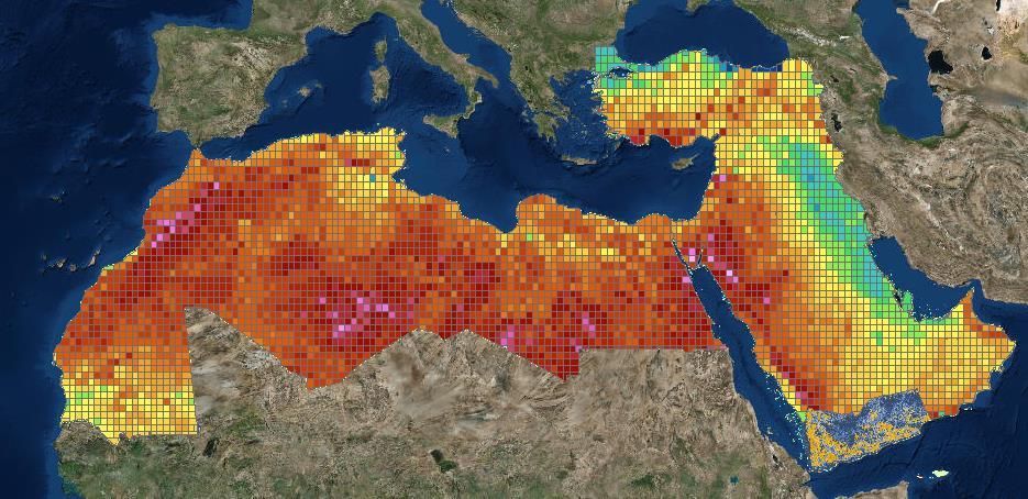 Desertec pointed in 28 at the enormous solar and wind potential in North Africa and West Asia Middle East GHI : 18 23 kwh/m 2 a DNI : 2 26 kwh/m 2 a Wind Speed : 4.7 5.