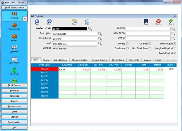 BACK OFFICE Features itouch POS Software - Back office provides a comprehensive suite of software to enable simple product file maintenance, screen changes and management reports on your EPOS System.