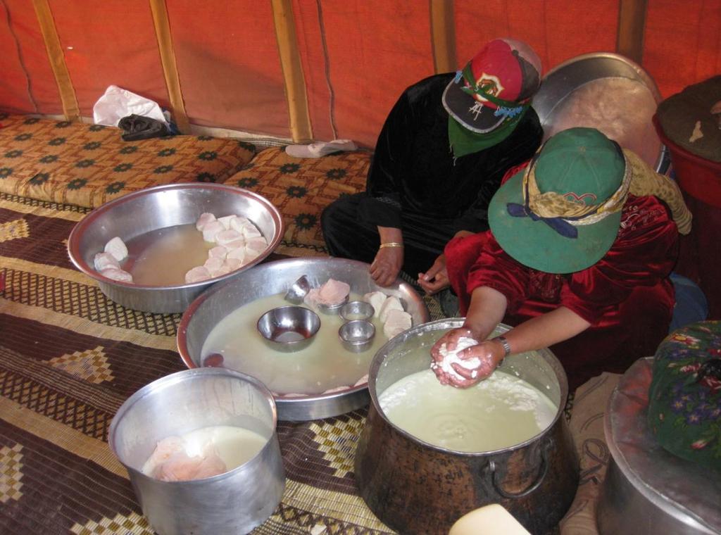 Home-processed traditional dairy products ( Laben and Labneh ) are common in