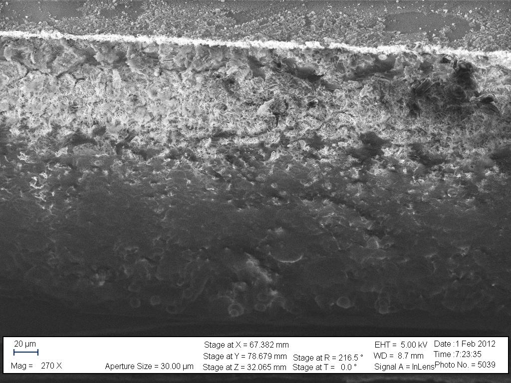 Laser-Scribe-and-Cleave S C IP P SEM micrograph, no
