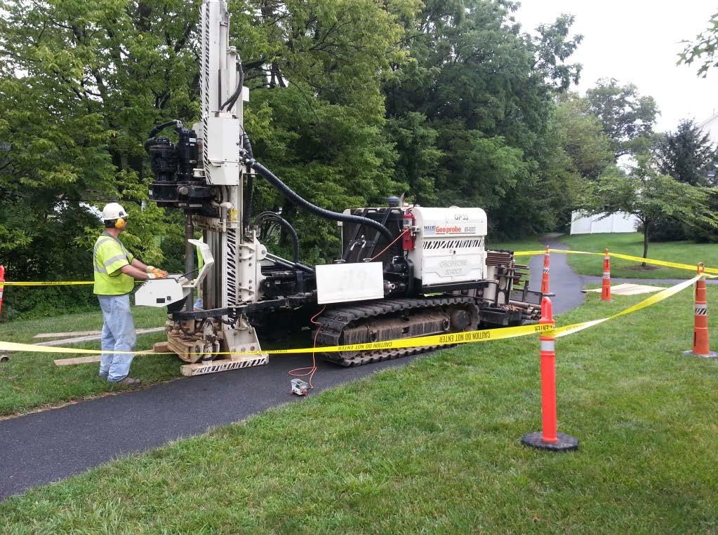 Supplemental Shallow DPT A light weight drilling rig is used to hydraulically push sampling rods into the ground for collecting soil/groundwater samples and installing shallow small diameter wells.