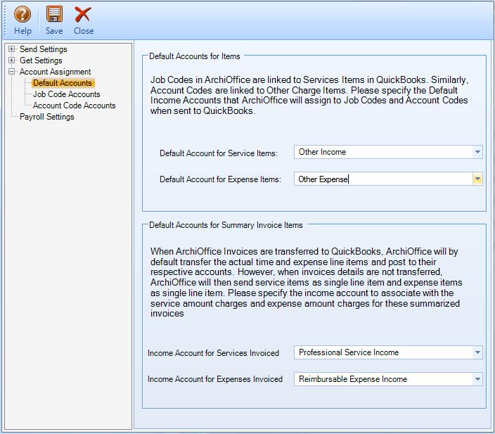 How Integration Works If you integrate with QuickBooks and GET service and other charge items, the associated G/L accounts also carry to ArchiOffice.