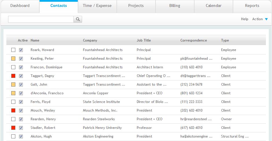 Quick Check 2. In ArchiOffice, select Contacts from the navigation bar. 3. In the List of Contacts, look for records with Employee in the Type column. 4.