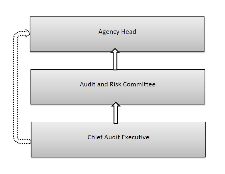 3.5 THE FOLLOWING REPORTING LINE IS PRESCRIBED: 3.6 Any audit that may be compromised by a conflict in the Chief Audit Executive accountabilities will be outsourced.