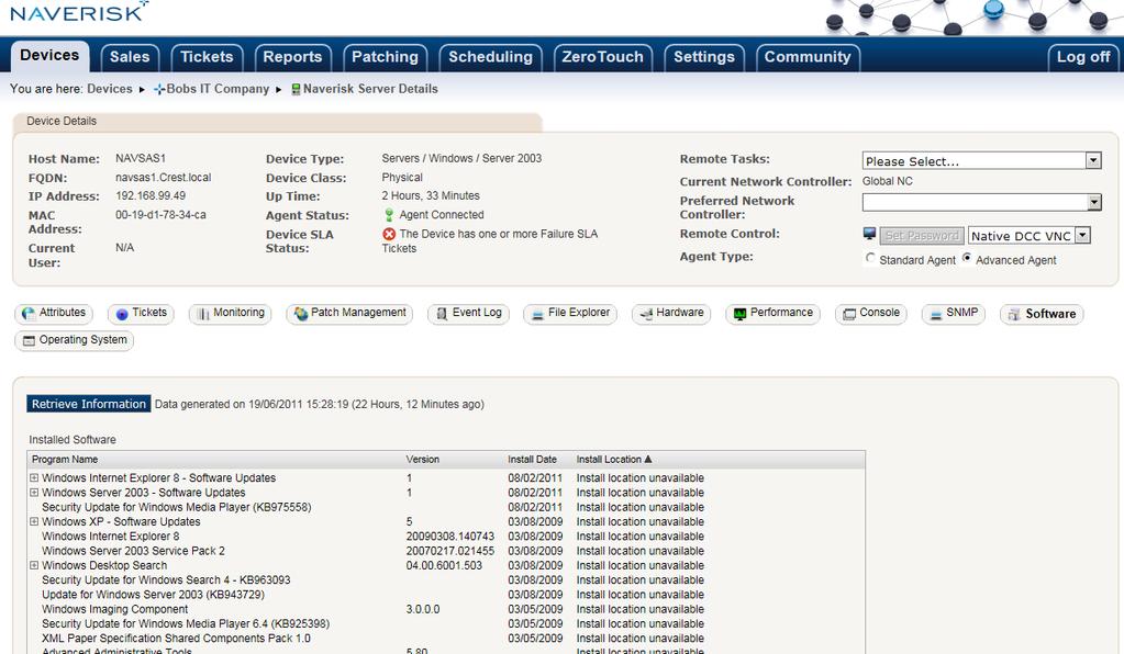 2.0 Software License Management Monitor and report upon the software licensing status across all managed devices for all