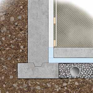 EPS, XPS, or WRB Ventilation gap 1x furring Mineral-wool batt Basement walls Foundations can be insulated from the exterior