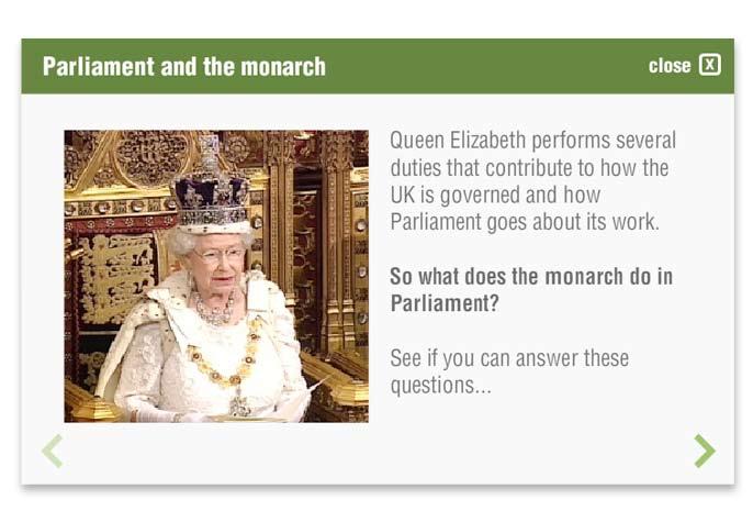 the monarch in the UK parliamentary system.