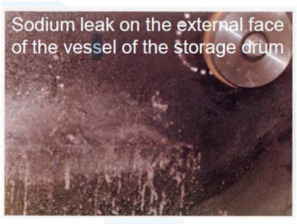 What about the Feed Back : 3 examples Cracks on the external storage drum : 10 month unavailability in march 1987 - The sodium entered in the safety vessel - Dismantling and replacement of the sodium