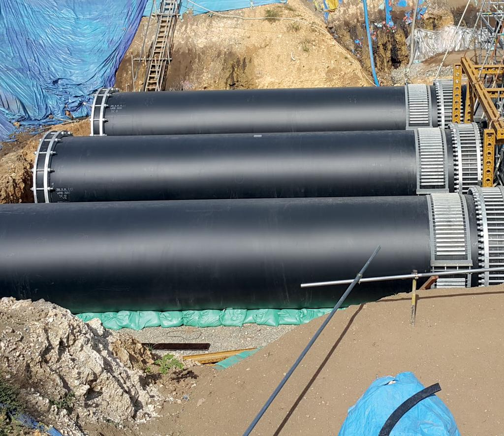 Offshore/Onshore Installation Sea water intake pipe (PE 100 OD 2500 mm SDR 26)