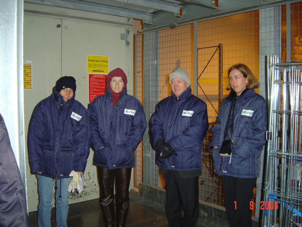Genesis of the F-gas Regulation 2000-1 September 2004 Peter Horrocks from the Commission, Annie Larribet from the French Ministry of Industry and Ms Goodburne from the Council visit a Stef cold store