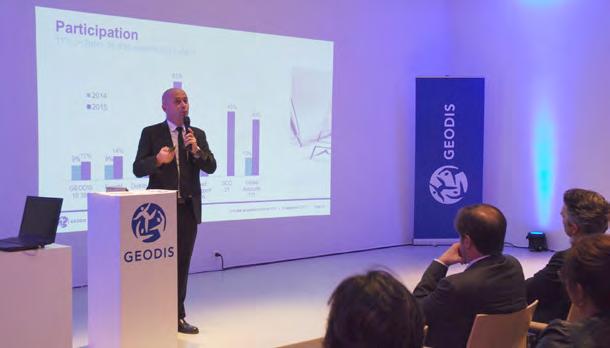 TRANSPORT AND LOGISTICS SECTOR THE STORY OF GEODIS September 2015 in Levallois, France: Régis Lesieux presenting the 2015 Group Customer Survey results in a townhall meeting PLEASE PROVIDE A BRIEF