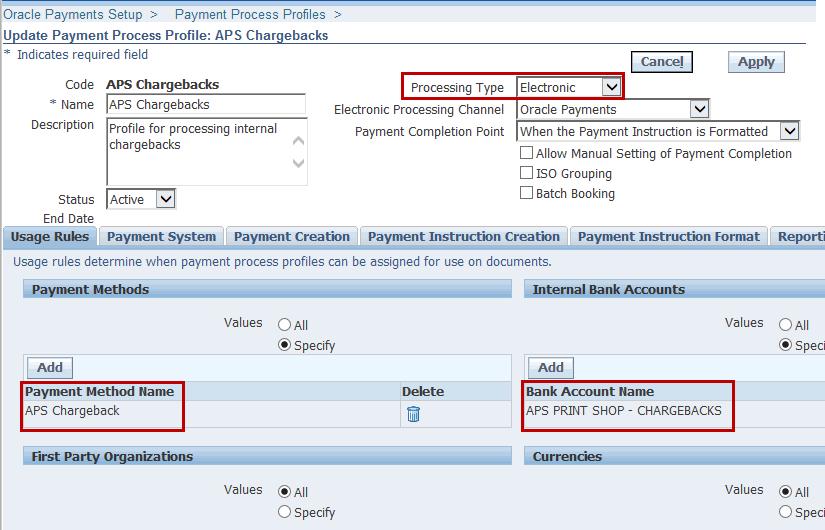 Configurations Needed to Implement Solution Payment Process Profile (N) Payables Manager Setup Payment Payment