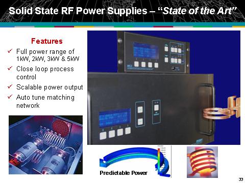 feedback capability unlike the new RF generators and power-delivery systems which utilize sophisticated RF-conversion technology to offer enhanced customer product design capability and a controlled