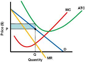 Economic Loss: P is below ATC Demand is elastic when MR is positive and inelastic when MR is negative.