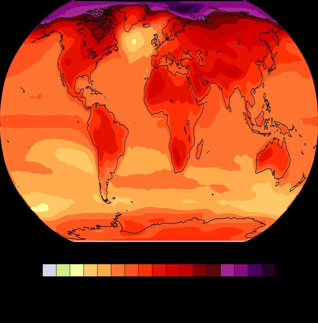 Projected surface temperature