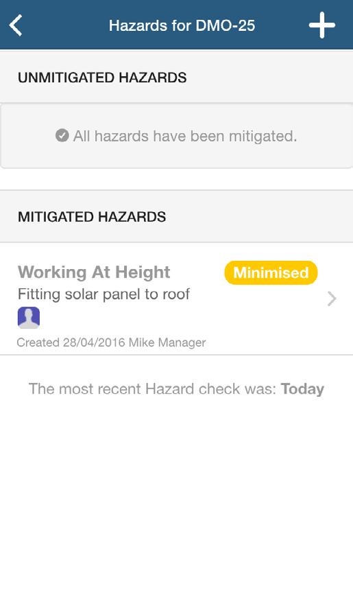 The Mobile App 6 Fergus Mitigated hazards move from the unmitigated hazards list into the mitigated hazards list.