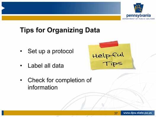 Regardless of where your data come from, it is important to keep your information organized to ensure that your data is accurate and accounted for. There are many ways that data can be organized.