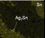 detachment: Ag AgX2 paste phase on wire, Ag3Sn phase.