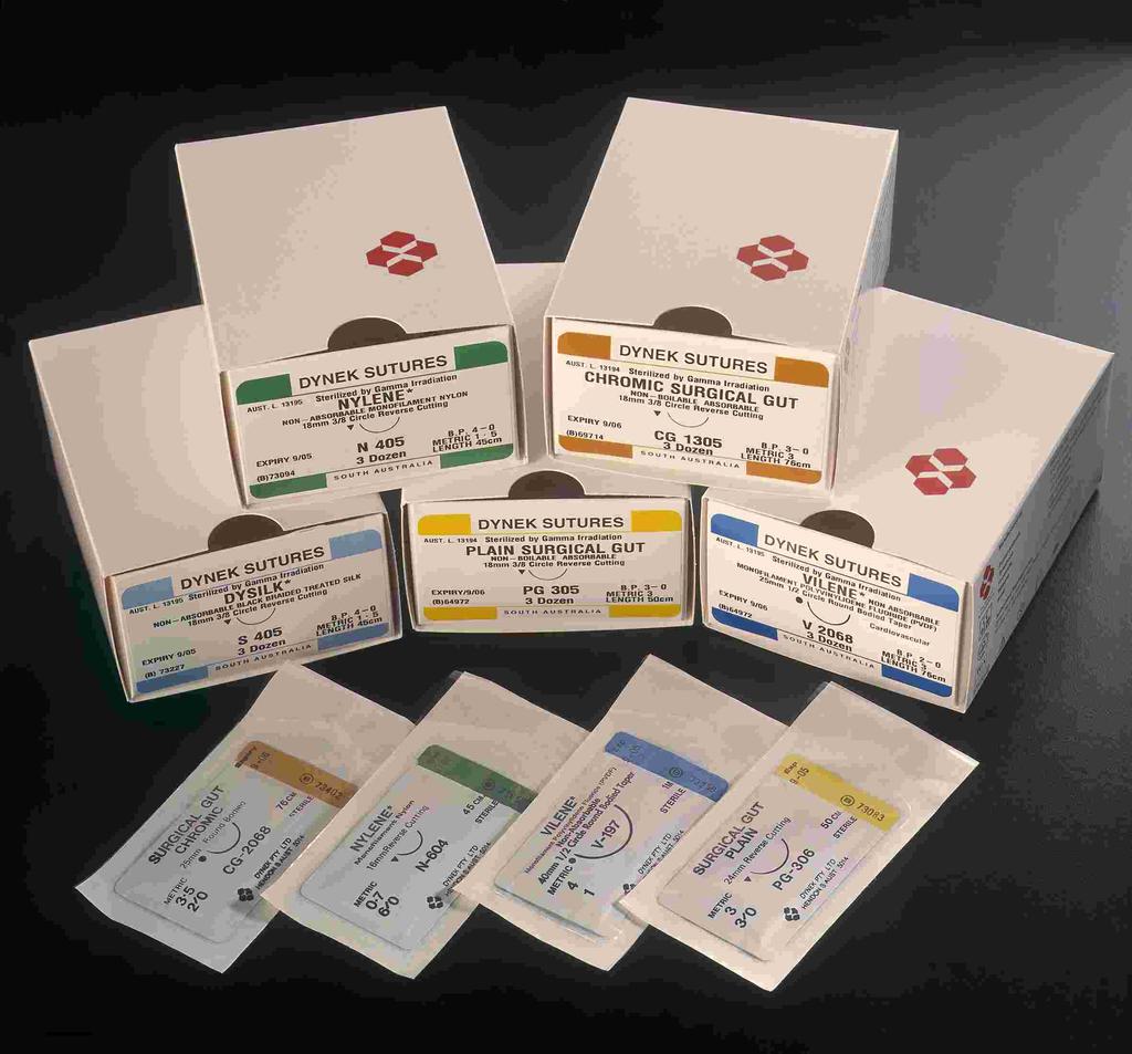 PACKAGING INFORMATION Packaging: The packaging of sutures is very important to everyone. Consequently, Dynek has developed a suture packet which is easy to use.