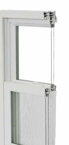 Fusion-welded sashes and frame add strength and boost thermal performance. Low-Profile lock (2 lock standard at 27 1 4" or wider). Constant force coil balance permits easy sash movement.