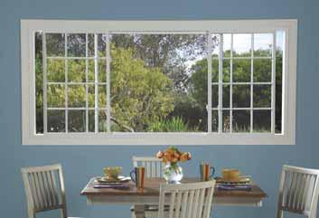 Slider Windows Available in 2- and 3-lite styles, these solid vinyl frames glide smoothly and add