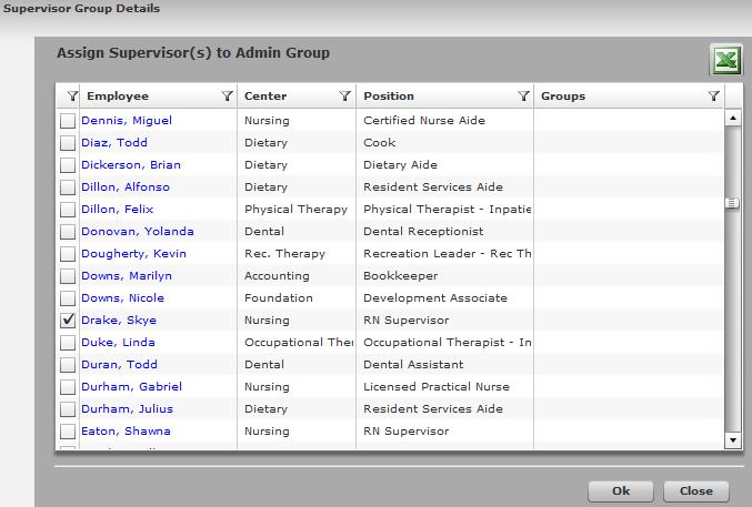 Figure 131 - Supervisor Group Details Once the group has been created, you can click on its name to open up the Supervisor Group Details window.
