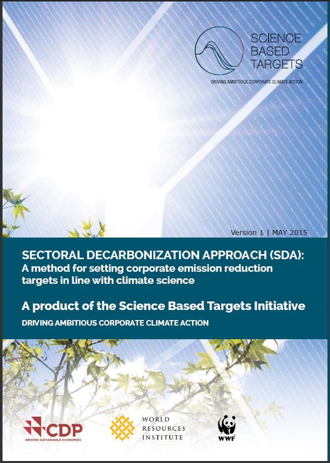 Sectoral Decarbonization Approach I Introduction The Sectoral Decarbonization Approach (SDA) is a freely available open-source methodology developed by the Science Based Targets initiative that
